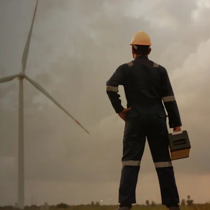 Lone Worker at wind farm