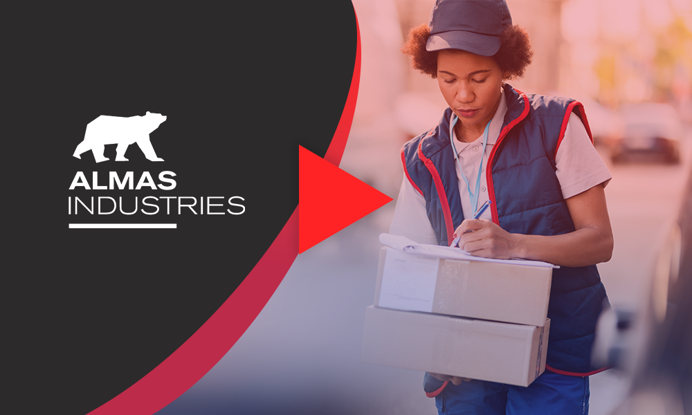 Video thumbnail of a female delivery driver carrying boxes