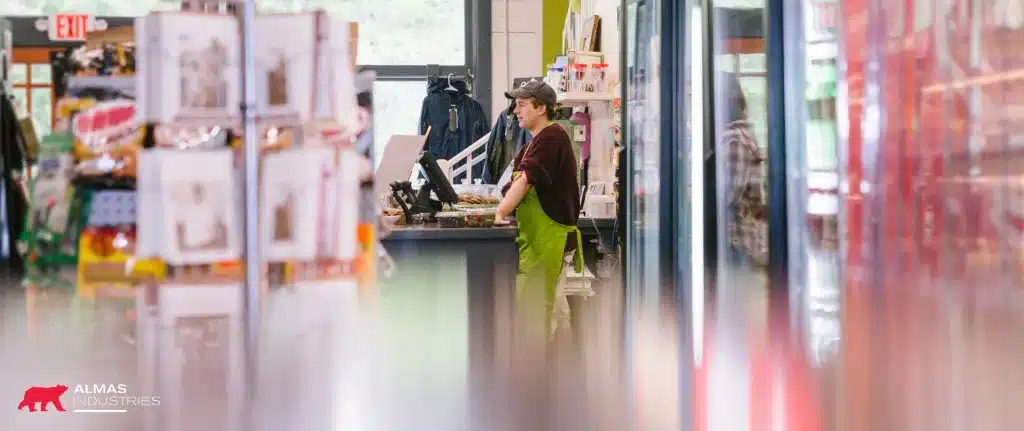 Lone worker in grocery store